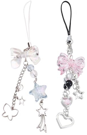 MYGLOAR Niedliche Handyanhänger, 2 Stück süße Anhänger, Schultergurte, Handyanhänger, Handyhüllen, Schlüsselanhänger, Kameraanhänger, Accessoires, Geeignet für Taschen, Preise