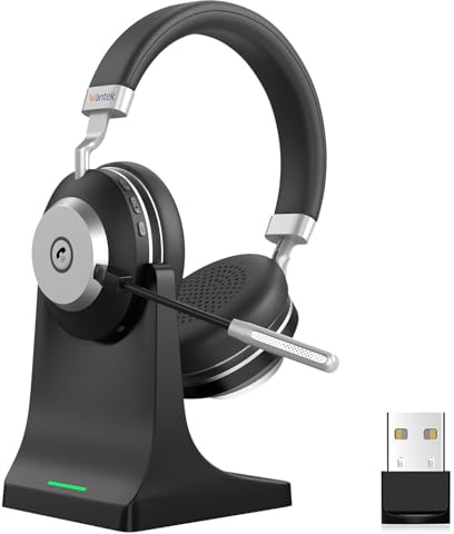Wantek Kabellose Bluetooth Kopfhörer mit ANC, Bluetooth 5.3, Kristallklarem Mikrofon, 30h Akku, Leicht & Ergonomisch – Ideal für Büro, Homeoffice & Videokonferenzen