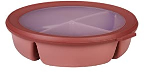 Mepal - Bento Schüssel mit 3 Fächern Rund Cirqula - 1000 ml - Vivid mauve | Frischhaltedose luftdicht - Mahlzeiten getrennt aufbewahren - Meal-Prep-Boxen & Vorratsdosen