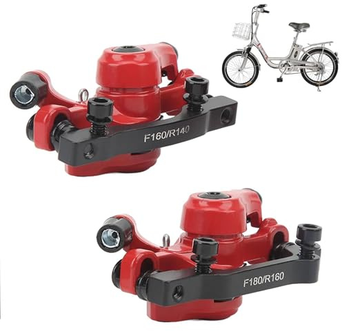 MTB Scheibenbremsen Set, 2 Stück Aluminiumlegierung Scheibenbremsen MTB Bremssattel vorne und hinten Line Pulling Mechanische Scheibenbremse Fahrrad Kabelabzieher Zubehör für Mountainbike Rennrad BMX
