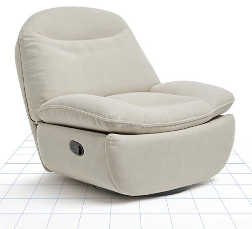 FLEXISPOT Relaxsessel, XC6, Manueller Sessel, Schlafsessel, Drehsessel mit Rocking, Liegesessel im Wohnzimmer, Fernsehsessel mit verstellbare Rückenlehne, Ruhesessel (Beige)