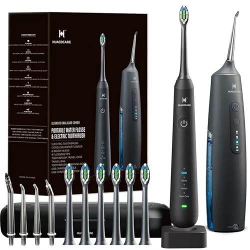 2-in-1 Mundhygiene-Set – Testsieger 2026* – Munddusche & Elektrische Zahnbürste – TÜV-geprüft – Für gesundes Zahnfleisch & gründliche Reinigung – 2000 mAh Akku, IPX7 wasserdicht – inkl. Reiseetui