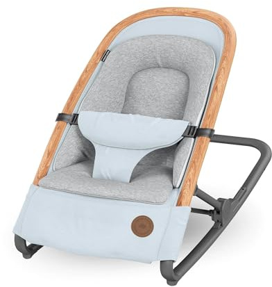 Maxi-Cosi Kori 2-in-1-Babywippe, 0–6 Monate, bis 9 kg, Baby Bouncer, 3 mit einer Hand einstellbare Liegepositionen, leicht & kompakt, Easy-in-Gurt, Kissen für Neugeborene, Essential Grey