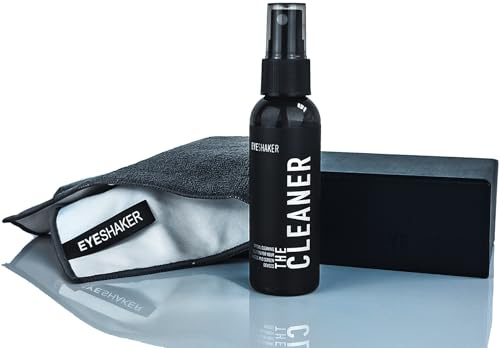 Eyeshaker Bildschirmreiniger Spray Set mit Mikrofasertuch - Display Cleaner für LCD, LED, Qled, Oled, Handy Displays & als TFT Monitor Reiniger - Reinigt hartnäckige Fettflecken und Fingerabdrücke