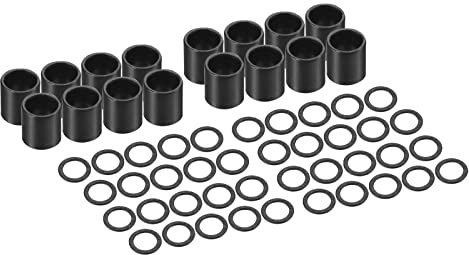 PATIKIL Skateboard 16 Lager Abstandshalter 40 Unterlegscheiben Set Lang Unterlegscheiben Scooter Achse Ersatz Zubehör für Skateboard Lager LKWs Räder Schwarz