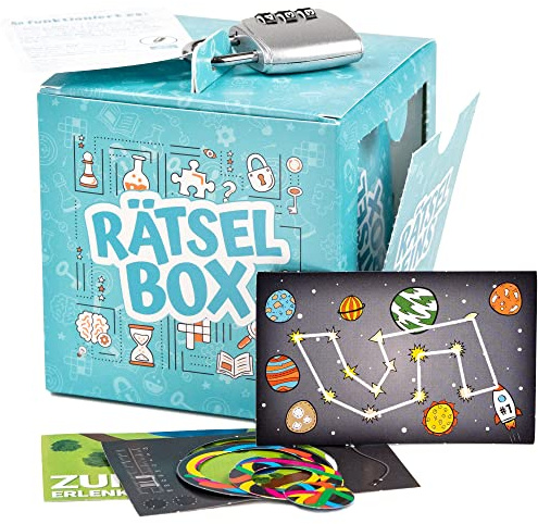 Rätselbox - Geschenkbox: 3 Rätsel lösen zum Öffnen - Ähnlichkeit mit Exit Game - Geschenkverpackung für Geldgeschenk oder kleine Geschenke