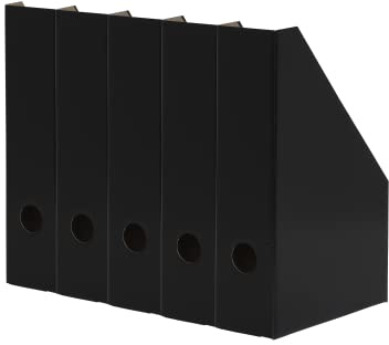 LANDRÉ Stehsammler A4, aus stabilem Karton, 7cm breit, schwarz, 5 Stück