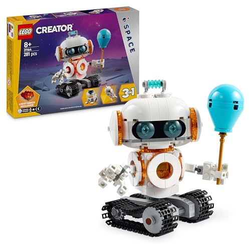 LEGO Creator 3in1 Weltraum-Roboter - Spielzeug umbaubar in Hund Figur oder Modell Rakete - Bauset für Kinder - Raumfahrt Geschenkidee für Jungen und Mädchen ab 8 Jahren 31164