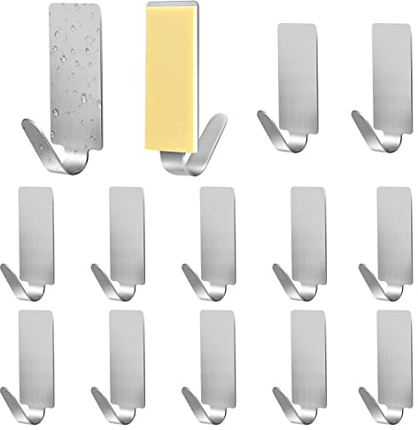 Faburo Klebehaken Set, 12 Stück Haken Selbstklebend, Klebehaken Extra Stark für Wand, Klein Selbstklebende Haken für Badezimmer Wohnzimmer Toilette Büro, Schlüsselhaken Handtuchhaken Ohne Bohren