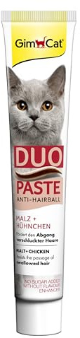 GimCat Duo Paste Anti-Hairball Malz und Hühnchen - Katzensnack fördert den Abgang verschluckter Haare - 1 Tube (1 x 50 g)