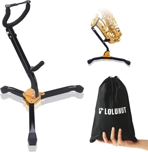 Faltbarer Saxophonständer,Saxophonständer Verstellbar Robustes Metall, Saxophone StandAlto Saxophone StandTenor Saxophon Ständer Rutschfest Tragbar für Saxophon Zubehör