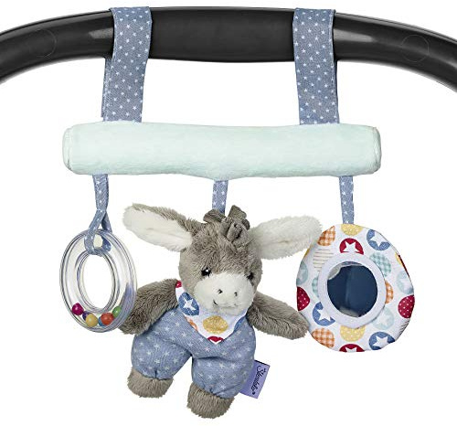 Sterntaler 6602000 Spielzeug zum Aufhängen mit Klettverschluss, Esel Emmi, Inklusive Rassel, Alter: Für Babys ab der Geburt, Mehrfarbig