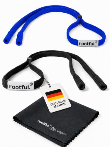 rootful.® 2 Stück Sportbrillenband PRO [DEUTSCHE MARKE] Fester Halt für Sport- und Sonnenbrillen | maximaler Schutz | Verstellbar, Anti-Rutsch, Wasserfest