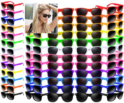 Partybrillen Set, 50 Pack 10 Farbe Neon Sonnenbrillen für Kinder & Erwachsene,Neon Sonnenbrille Party Gefälligkeiten Bulk für Geburtstag Party Zubehör,Strand,Pool Party Bevorzugungen,Goody Bag