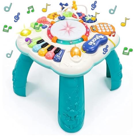 Spielzeug Ab 1 Jahr - Baby Spielzeug 6 in 1 Spieltisch Kinderspielzeug ab 1 2 Jahre 9 Monate Weihnachten Geschenke Ostergeschenke ab 1 Jahr Kinder Mädchen Jungen Spiel Baby Dj Pult Musikspielzeug