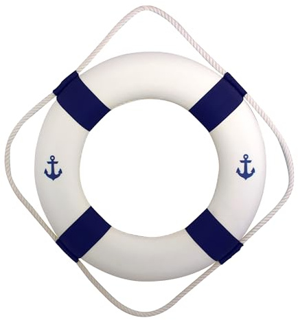 Rettungsring Maritime Deko Styropor/Stoff Ø=50cm blau/weiß Sea-Club