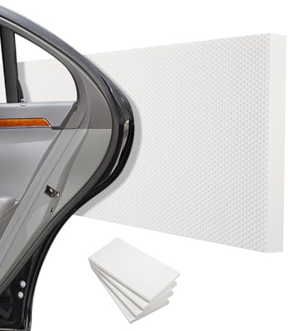 4 Garagen Wandschutz 40x20x2 cm, Selbstklebender Kantenschutz Schaumstoff | Dart Garagen-Wandschutz Wandpolsterung, Türkantenschutz für Autotüren, Garagen und Carport, Weiß