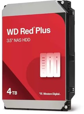 WD Red Plus 4 TB NAS Interne Festplatte 3,5 Zoll - 5400 U/Min, SATA 6Gb/s, CMR, 256MB Cache