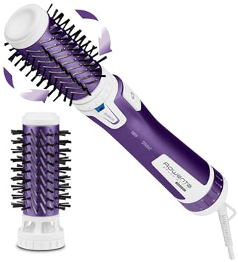 Rowenta Brush Activ Volume & Shine, Warmluftbürste, CF9530 | Keramikbeschichtung, 2 Bürstenköpfe, mit Schutzhülle, 3 Geschwindigkeitsstufen, Kaltstufe, Farbe: Violett