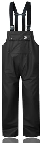 RainRider Regenhose für Herren und Damen, wasserdicht, mit Trägerhose, für Angeln, Jagd - Schwarz - 3X-Groß