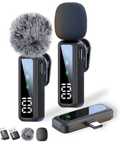Mikrofon Handy – Ansteckmikrofon kompatibel mit iPhone/Android/Computer, Lavalier Mikrofon mit Geräuschunterdrückung, unterstützt Live-Streaming, Vlogging, YouTube, TikTok und Interviews (Schwarz)