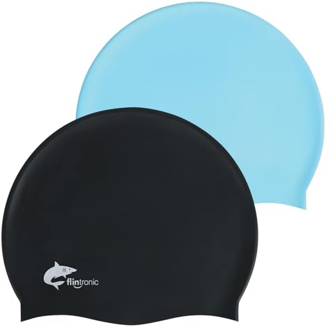 Flintronic Badekappe,Silikon Badekappen Badehaube Schwimmhaube Erwachsene Unisex Bademütze für langes Haar hypoallergene wasserdichte Schwimmkappen für Herren Damen