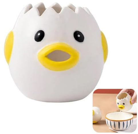 Eiertrenner Huhn, Gelb | Egg Separator, Filter Separator, Niedliche Hühnerform, Küken Lustig für Küche, Bäckerei, Camping, Spülmaschinenfest