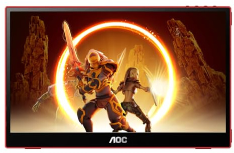 AOC 16G3 Tragbarer Gaming Monitor 15,6 Zoll Full HD 144 Hz IPS USB-C Micro HDMI Schwarz Rot