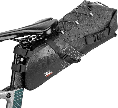 KEMIMOTO Satteltasche Fahrrad 11L, 100% wasserdichte Fahrradtasche Sattel, Rennrad Satteltasche, Fahrrad Sitztasche für E-Bike und MTB, mit Befetigungrimen zur Halterung