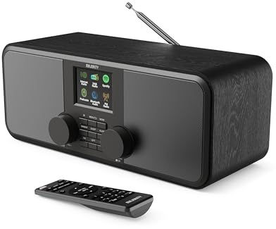 Internetradio WLAN | DAB+ Radio mit Bluetooth | Stereoanlage Digitalradio | Küchenradio DAB mit 2.0-Stereolautsprecher | Internet Radios Spotify Connect & Podcasts | DAB Plus & UKW | MAJORITY Rostock