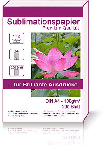 200 Blatt Sublimationspapier A4 100g/m² Transferpapier Sublimation für T-Schirts