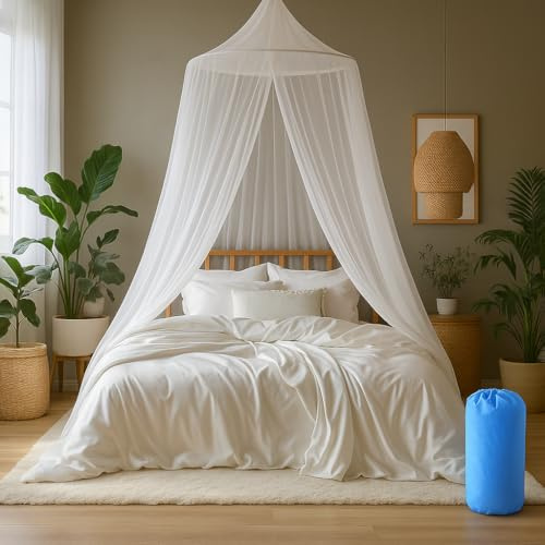 ZUFIO Moskitonetz Bett - Großes Mosquitonetz für Baby Einzelbett Doppelbett (L)