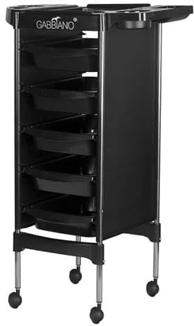 ACTIVESHOP Friseurwagen Arbeitswagen Friseurassistant Rollwagen Kosmetikwagen Gabbiano fx11-5 schwarz