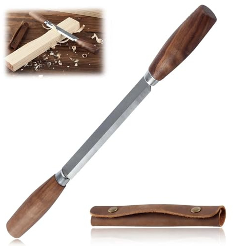 GOLD DEER SK5 Holz Ziehmesser 10,9 cm mit Lederscheide | Holzbearbeitungswerkzeug, Holzschnitzwerkzeuge, Whittling-Werkzeuge