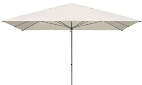 VIS Elegant Single Top - Eckiger Sonnenschirm - Sehr modern & langlebig, UV-beständig, bedienerfreundlicher Teleskopschirm - 400 x 400 cm - Bespannung in beige Farbe