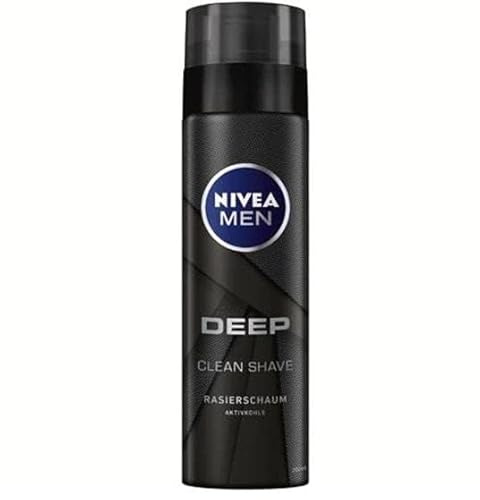 NIVEA MEN Deep Control Rasierschaum (200 ml), Rasierschaum für eine angenehme Rasur, Rasierschaum für Herren mit Black Carbon