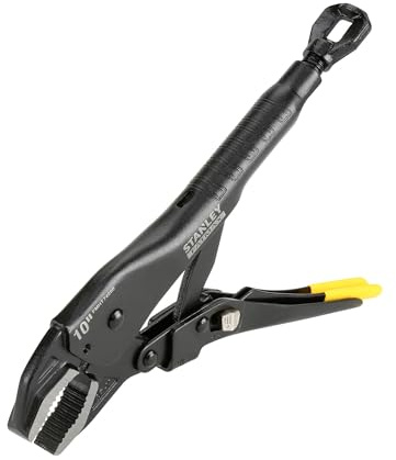 Stanley FatMax Gripzange/Feststellzange, 250mm, gebogene Backen, TRULOCK-Zugmechanismus für kontrolliertes Lösen, induktionsgehärtete Greifflächen, justierbare Spannkraft, FMHT0-74886