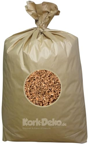 100 Liter mittelgrobes Korkgranulat | Kork-Granulat 3-8 mm | im 100L Papiersack | hergestellt aus recycelten Naturkorken | Verarbeitung in einem sozialen Unternehmen