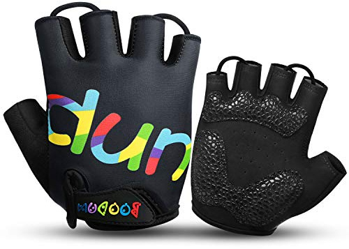 KONVINIT Fahrradhandschuhe Kinder,Hablfinger MTB Handschuhe,Sommer Radhandschuhe für Jungen und Mädchen 1 2 3 4 5 6 7 8 9 10 Jahre,für Mountainbike,BMX,Roller,Laufrad,Radfahren,Rennrad,M