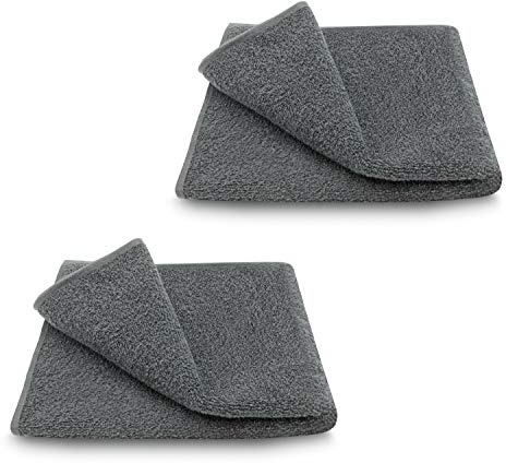 ARLI 2X Duschtuch 60 x 120 cm anthrazit 2er Set Pack Duschtücher 100% Baumwolle 2 Handtücher hochwertige Frottier Frottee klassisch Design Badetuch mit Handtuchaufhänger Aufhänger grau