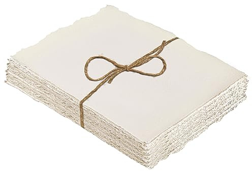 Büttenpapier 300 G/M², 25 Blatt, 28,5 X 19,6 Cm, Handgeschöpft | Säurefrei, Strukturierte Oberfläche, Für Aquarell, Skizzen, Schreiben Und Einladungskarten