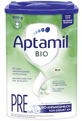 Aptamil Bio Pre – Anfangsmilch von Geburt an – Pflanzliche Öle, ohne Palmöl - 1 x 800 g
