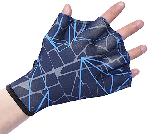 Aquatic Handschuhe 1 Paar Schwimmhandschuhe Schwimmflossen Paddel Wasserwiderstandstraining Einstellbare Tauchhandschuhe Ausrüstung Surfen Sport Handflossen für Erwachsene