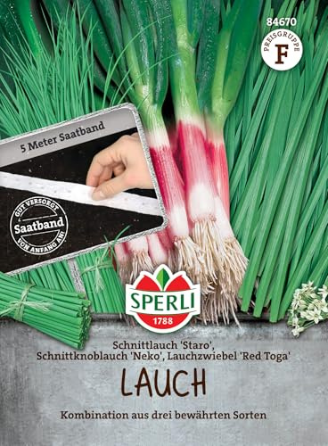 Sperli Lauchsamen Kombination, Saatband 84670 - Die Kombination aus drei bewährten Sorten. Mit einer leichten Lauch Anzucht, Dank des Saatbandes. -Gemüsesamen