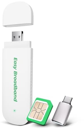 EIOTCLUB 4G LTE Surfstick, WiFi 6 & CAT4, 150 MBit/s WLAN-USB-Modem, Plug & Play Internet-Stick, als Router-Backup, Mobiler Hotspot & Reise-WLAN, Prepaid-Daten - mit integrierter SIM-Karte für Europa