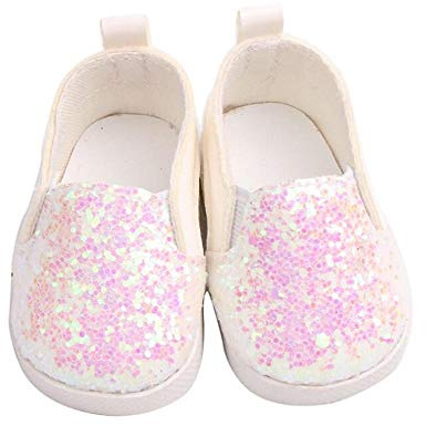 DUORUI Puppenschuhe Lässige Turnschuhe für American Girl Puppe 18 Zoll mit Pailletten