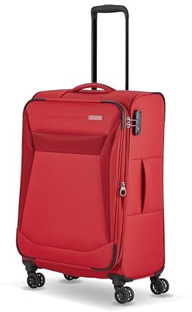 Travelite 4-Rad Koffer Größe M Weichschale, Gepäck Serie Chios mit Dehnfalte + Kantenschutz, Trolley in Zeitloser Optik, 67 cm, 60-66 Liter