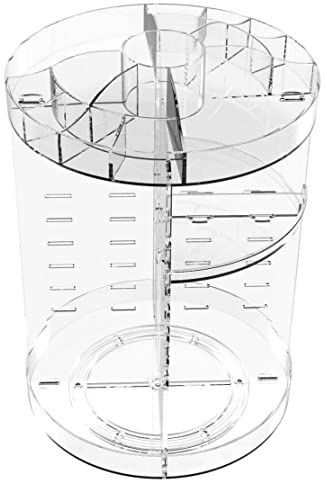 V-HANVER 360 ° drehbarer Make up Kosmetik Schönheits Organizer, Makeup Aufbewahrungs Kosmetikbox für Kommode, Schlafzimmer, Badezimmer, transparenter Organizer