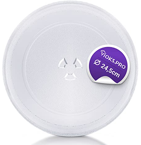 Vioks.pro Mikrowelle Drehteller Ersatz für Candy 49008516 Ø 245mm Universal Zubehör (245 mm mit 3 Noppen)