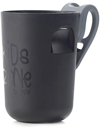 Jané Getränkehalter für Kinderwagen, Halterung für Babyflasche, Flasche und Becher, Verstellbare Befestigung, Einfache Montage, Schwarz